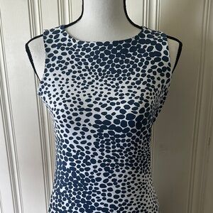 Mahi Gold Stylish Blue and White Patterned Sleeveless Dress Size XS